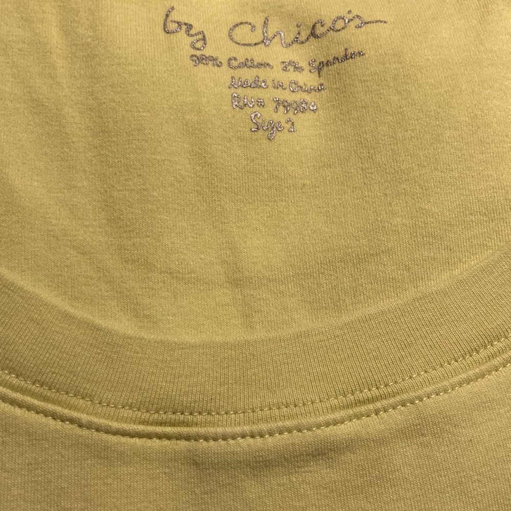 Chico’s knit scoop-neck long-sleeve tee, women’s size L (Chico’s size 2)